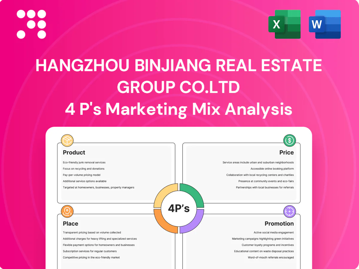 Hangzhou Binjiang Real Estate Group Co.Ltd Marketing Mix