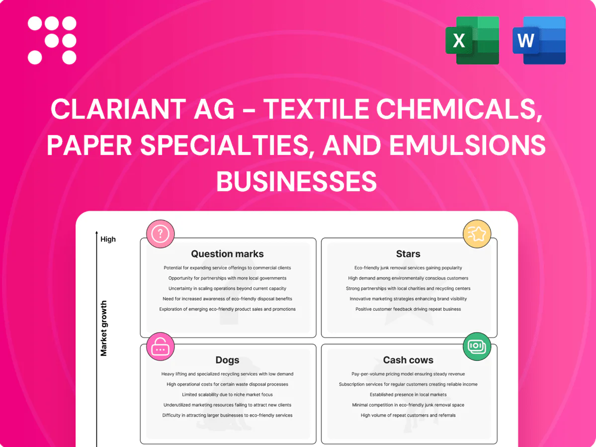 Clariant AG - Textile Chemicals, Paper Specialties, and Emulsions Businesses Boston Consulting Group Matrix