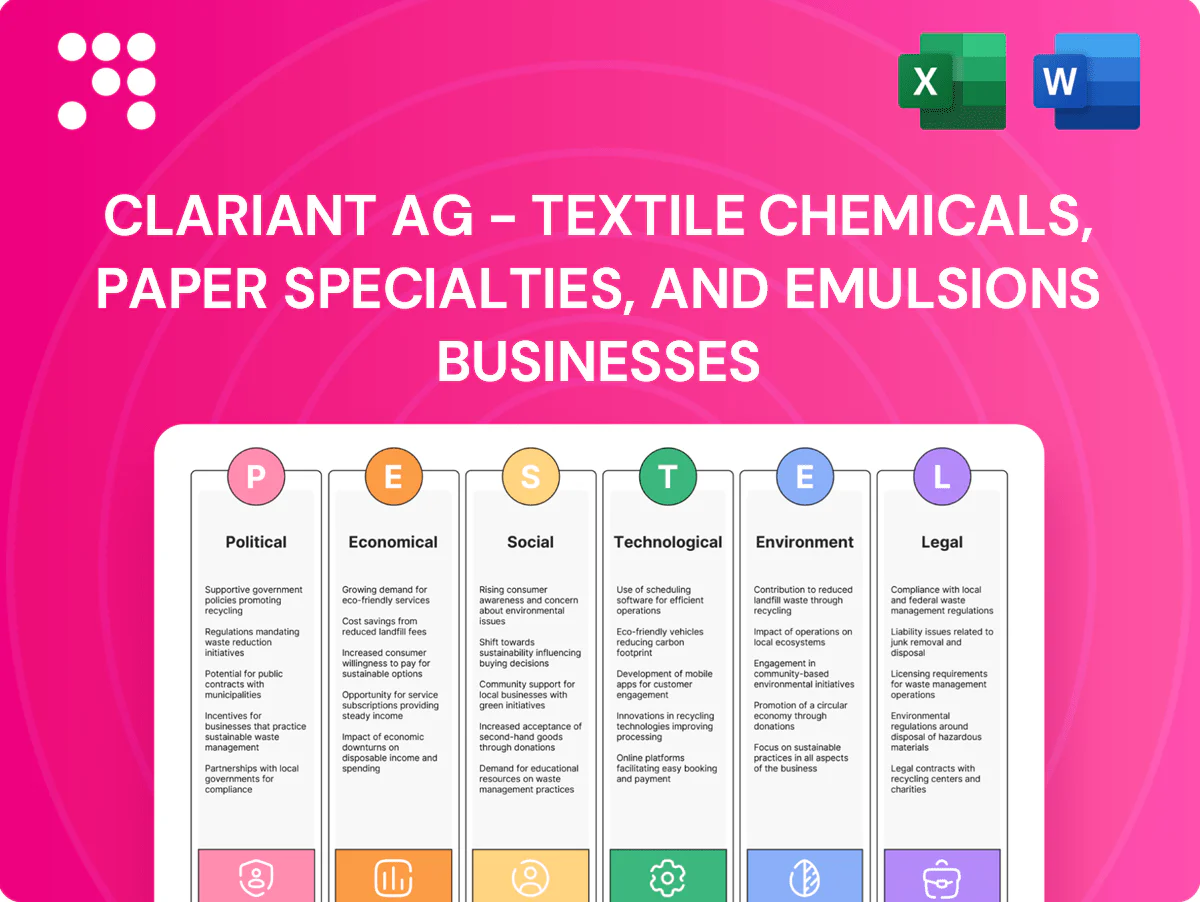 Clariant AG - Textile Chemicals, Paper Specialties, and Emulsions Businesses PESTLE Analysis