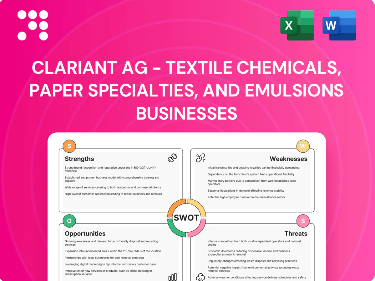 Clariant AG - Textile Chemicals, Paper Specialties, and Emulsions Businesses SWOT Analysis