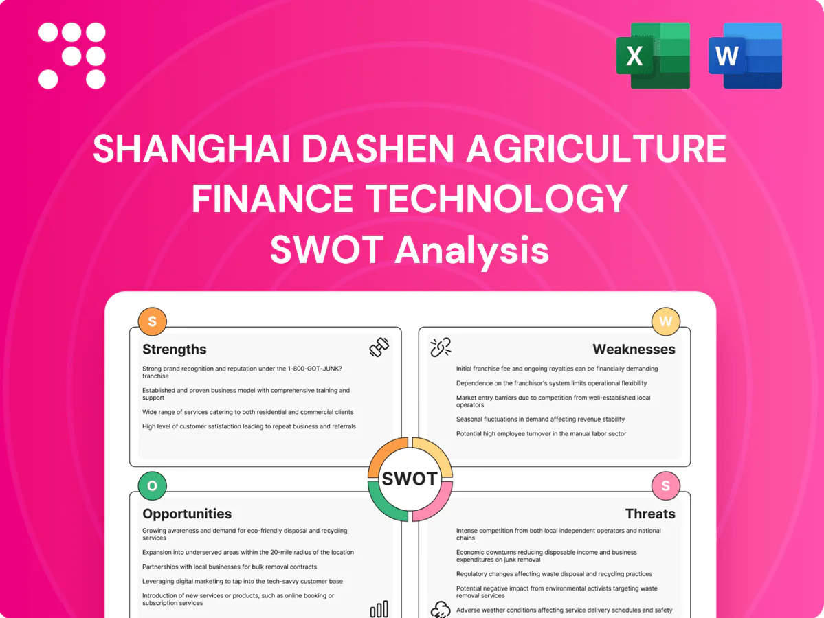 Shanghai Dashen Agriculture Finance Technology SWOT Analysis