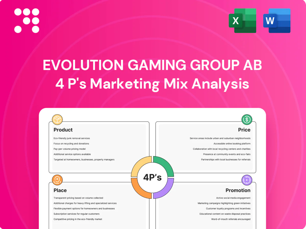 Evolution Gaming Group AB Marketing Mix